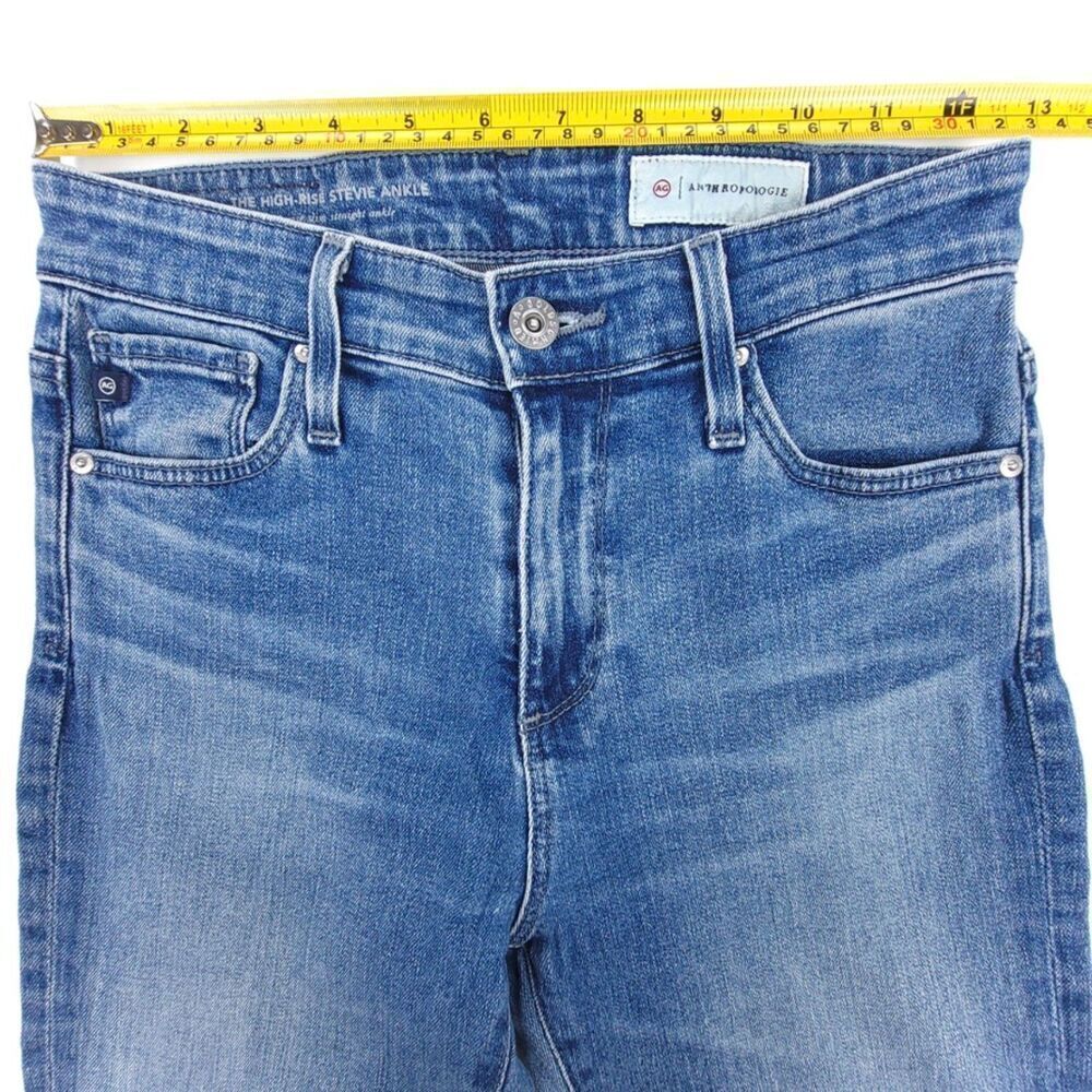 ADRIANO GOLDSCHMIED Anthropologie High Rise Ankle Slim Straight Slit Jeans 25 - Picture 3 of 10